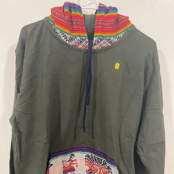 Peruvian Surf Hoodie men's unisex size Large, color gray - Picture 3 of 8